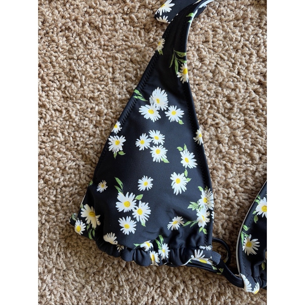 Shade & Shore Black Daisy Halter Bikini Top - Picture 3 of 9